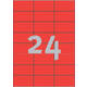 Etiket Avery 3448 70x37mm rood 2400 stuks