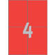 Etiket Avery 3456 105x148mm A6 rood 400 stuks