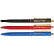Balpen Quantore drukknop met metalen clip blauw medium