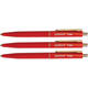 Balpen Quantore drukknop met metalen clip rood medium