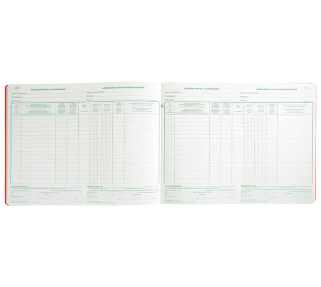 Register Piqure aandeelhouder NV/SA 250x320mm 80vel groen