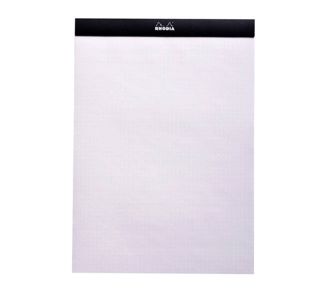 Schrijfblok Rhodia A4 dots 80 vel 80gr zwart