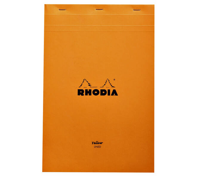 Schrijfblok Rhodia A4 lijn 80 vel 80gr geel