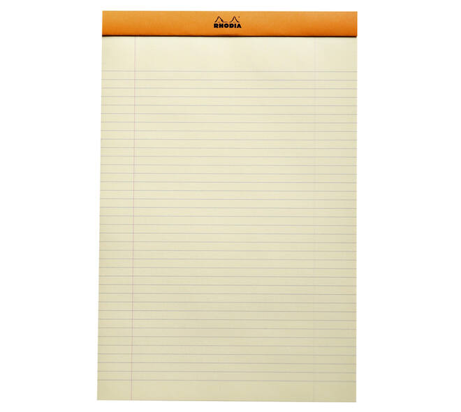 Schrijfblok Rhodia A4 lijn 80 vel 80gr geel