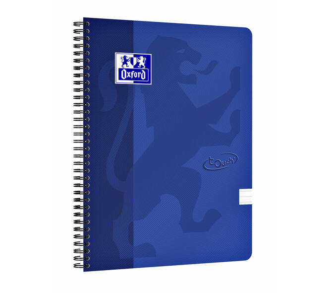 Spiraalblok Oxford Touch A4 lijn 140 pagina's 80gr blauw
