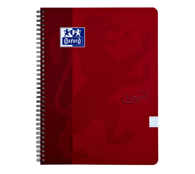 Spiraalblok Oxford Touch A4 lijn 140 pagina's 80gr rood