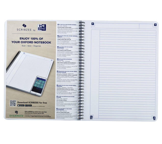 Spiraalblok Oxford Touch A5 lijn 140 pagina's 80gr blauw