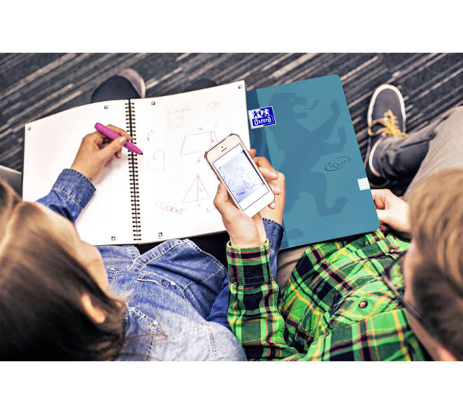 Spiraalblok Oxford Touch A5 lijn 140 pagina's 80gr blauw