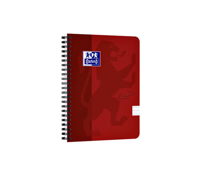 Spiraalblok Oxford Touch A5 lijn 140 pagina's 80gr rood