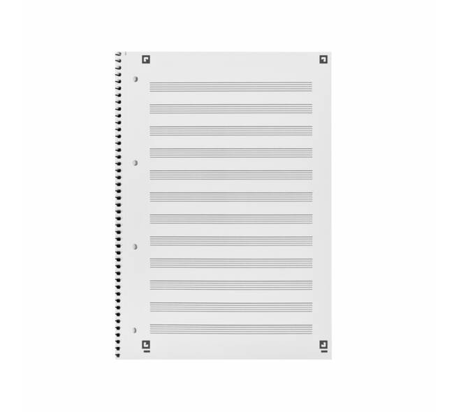 Collegeblok Oxford A4+ muziek 4-gaats 100 pagina's 80gr blauw