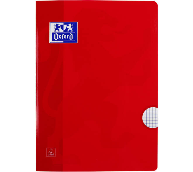 Schrift Oxford School A4 ruit 5x5mm 72 pagina's 80gr assorti