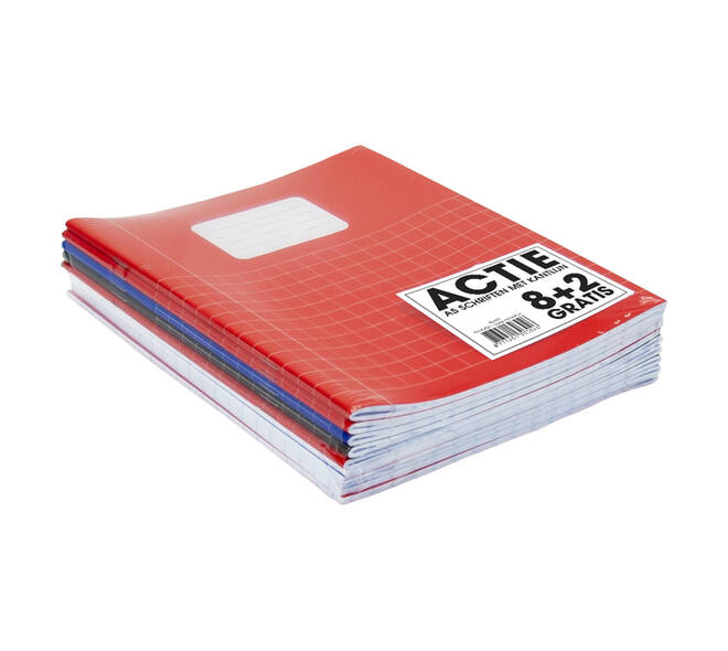 Schrift SOHO Basic A5 ruit 10x10mm 80 pagina's 60gr assorti 8+2 gratis