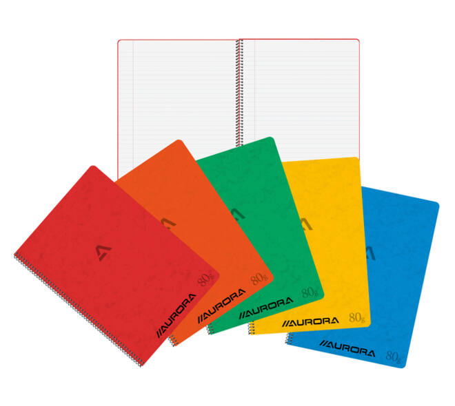 Schrift Aurora A4 lijn 120 pagina's 80gr assorti