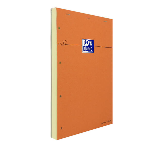 Cursusblok Oxford Orange Notepad A4+ lijn 4-gaats 160 pagina's 80gr oranje