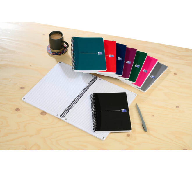 Spiraalblok Oxford Essentials A5 lijn 180 pagina's 80gr assorti