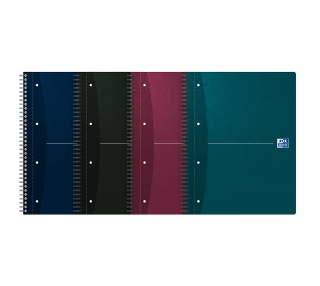 Collegeblok Oxford Office Essentials A4+ lijn 4-gaats 180 pagina's 80gr assorti