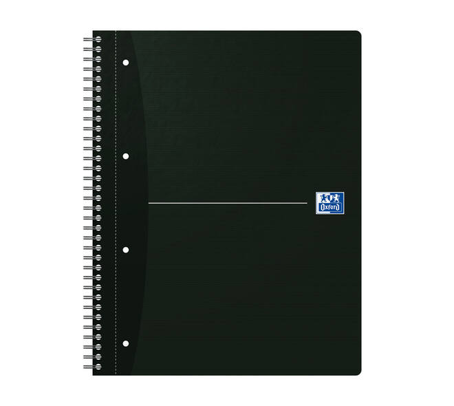 Collegeblok Oxford Office Essentials A4+ lijn 4-gaats 180 pagina's 80gr assorti