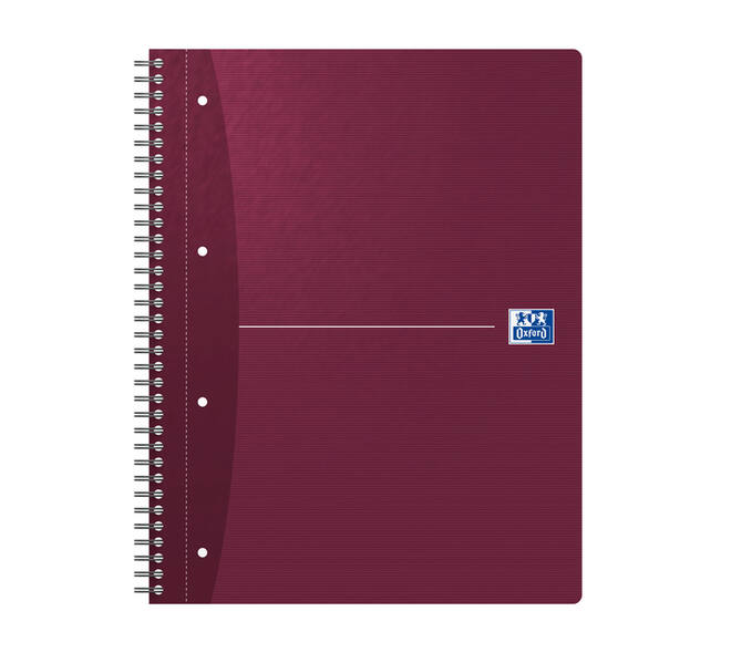Collegeblok Oxford Office Essentials A4+ lijn 4-gaats 180 pagina's 80gr assorti