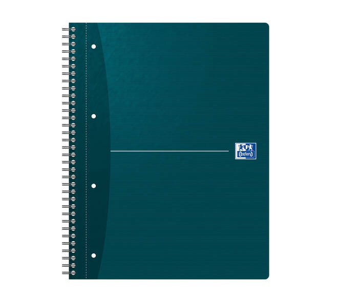 Collegeblok Oxford Office Essentials A4+ lijn 4-gaats 180 pagina's 80gr assorti