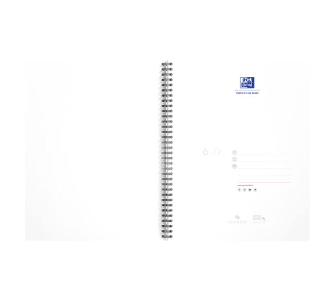 Collegeblok Oxford Office Essentials A4+ lijn 4-gaats 180 pagina's 80gr assorti