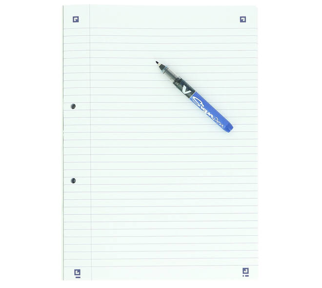 Cursusblok Oxford School A4 lijn 2-gaats 200 pagina's 80gr assorti