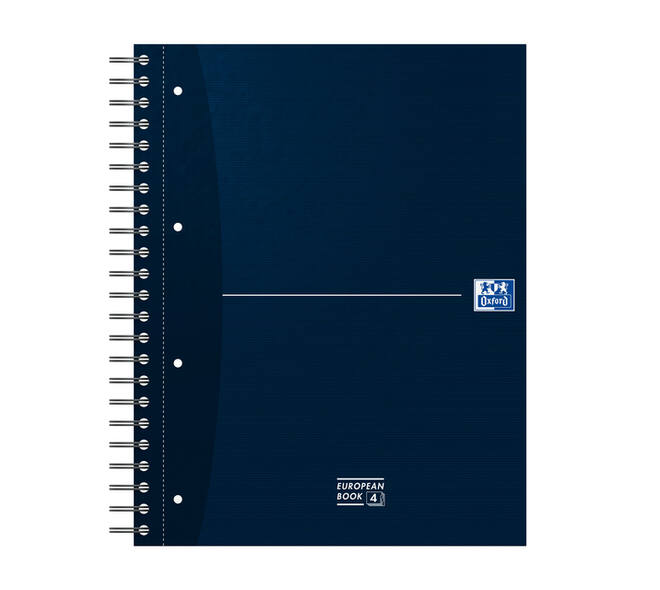 Collegeblok Oxford Office Essentials Europeanbook A4+ 4-gaats 120 pagina's assorti