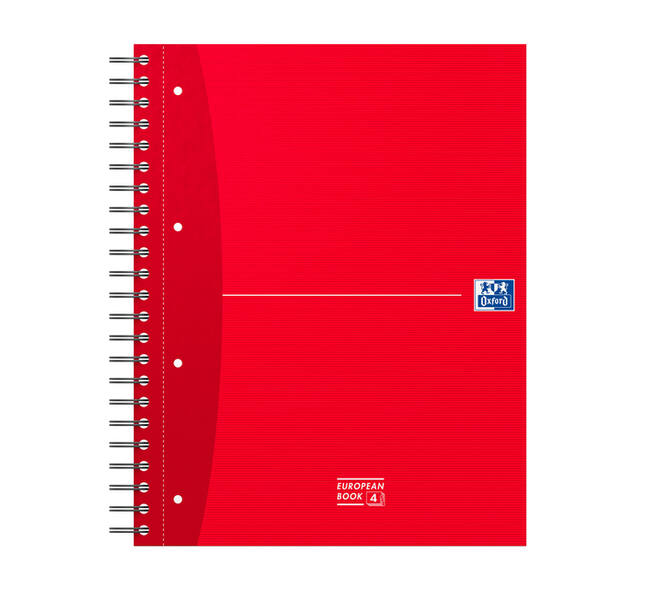 Collegeblok Oxford Office Essentials Europeanbook A4+ 4-gaats 120 pagina's assorti