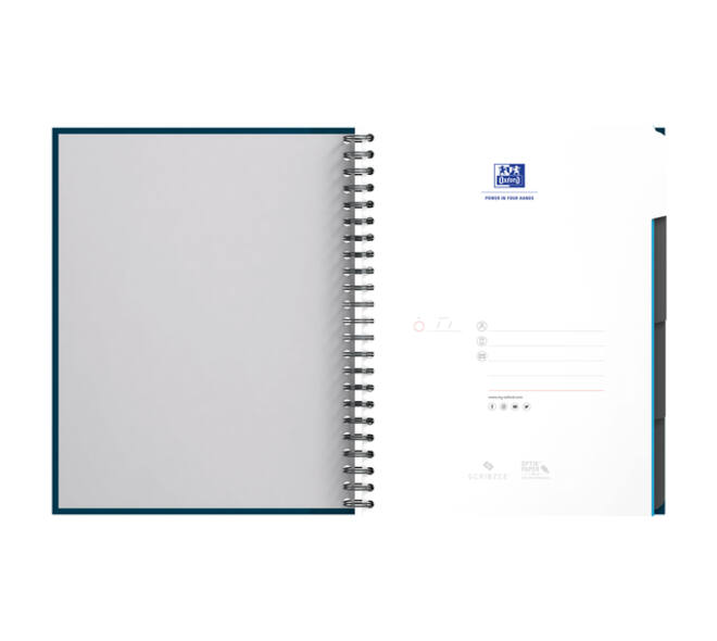 Collegeblok Oxford Office Essentials Europeanbook A4+ 4-gaats 120 pagina's assorti