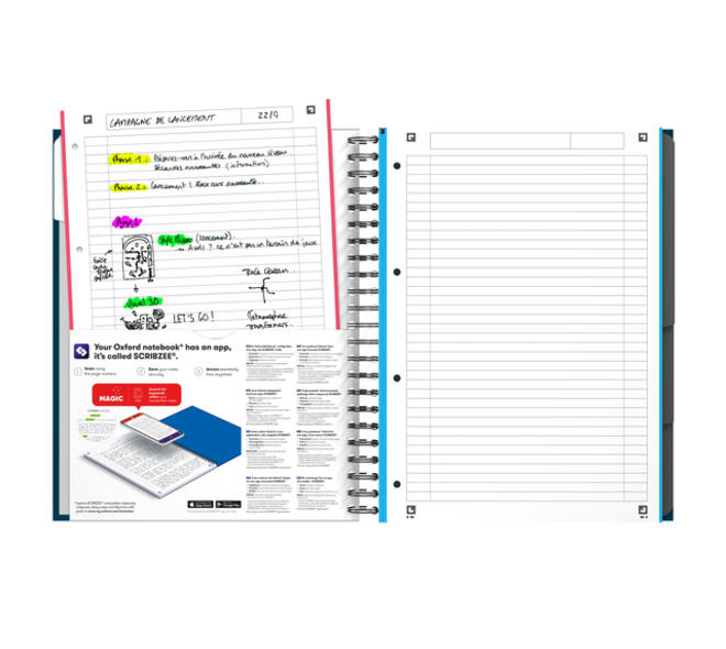 Collegeblok Oxford Office Essentials Europeanbook A4+ 4-gaats 120 pagina's assorti