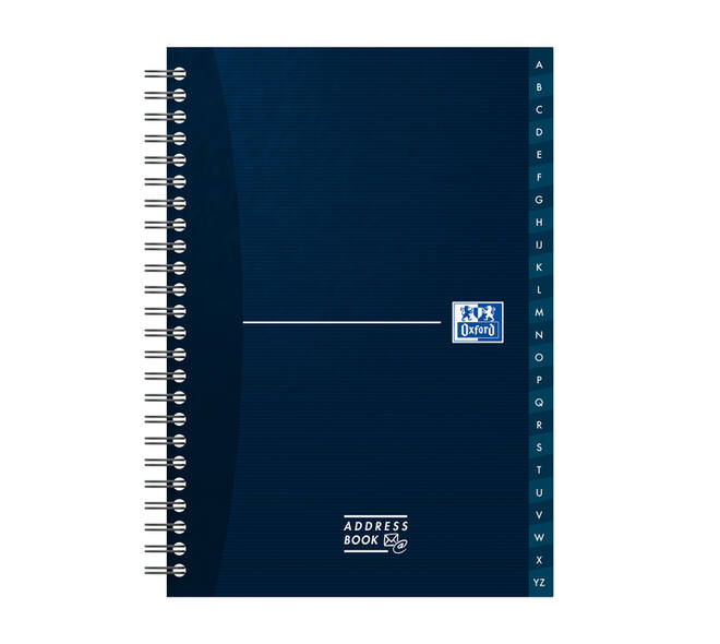 Adresboek Oxford Office Essentials A5 72vel dubbelspiraal assorti