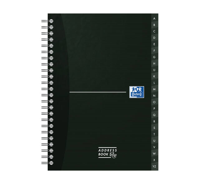 Adresboek Oxford Office Essentials A5 72vel dubbelspiraal assorti