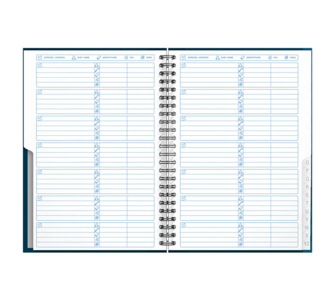 Adresboek Oxford Office Essentials A5 72vel dubbelspiraal assorti