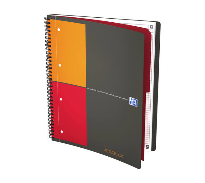 Spiraalblok Oxford International Activebook A4+ 160 pagina's ruit 5mm