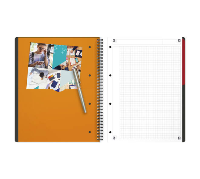Spiraalblok Oxford International Activebook A4+ 160 pagina's ruit 5mm