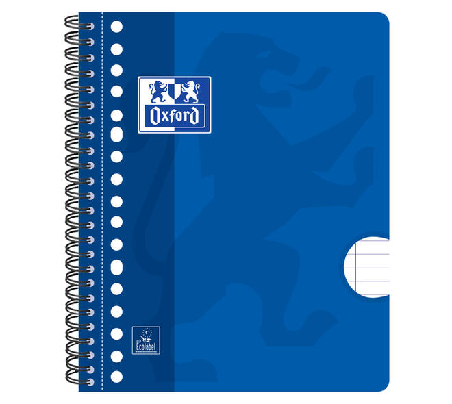 Collegeblok Oxford School A5+ lijn 17-gaats 160 pagina's 80gr assorti