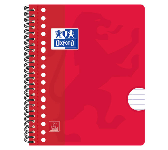 Collegeblok Oxford School A5+ lijn 17-gaats 160 pagina's 80gr assorti