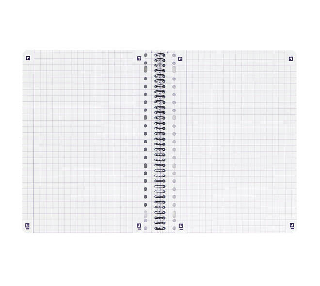Collegeblok Oxford School A4 ruit 10x10mm 23-gaats 160 pagina's 80gr assorti