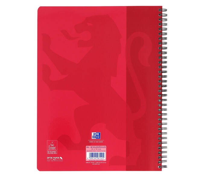 Collegeblok Oxford School A4 ruit 10x10mm 23-gaats 160 pagina's 80gr assorti