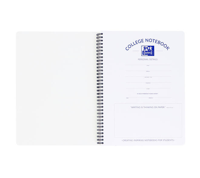 Collegeblok Oxford School A4+ lijn 23-gaats 160 pagina's 80gr assorti