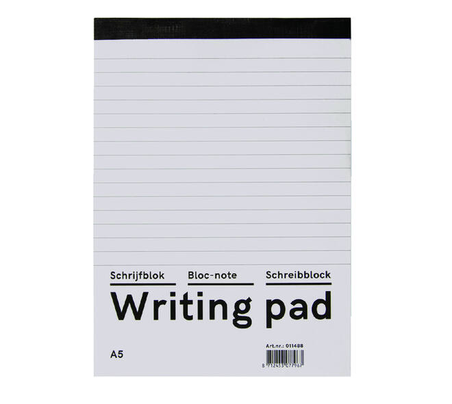 Schrijfblok Qbasic A5 lijn 160blz 60gr