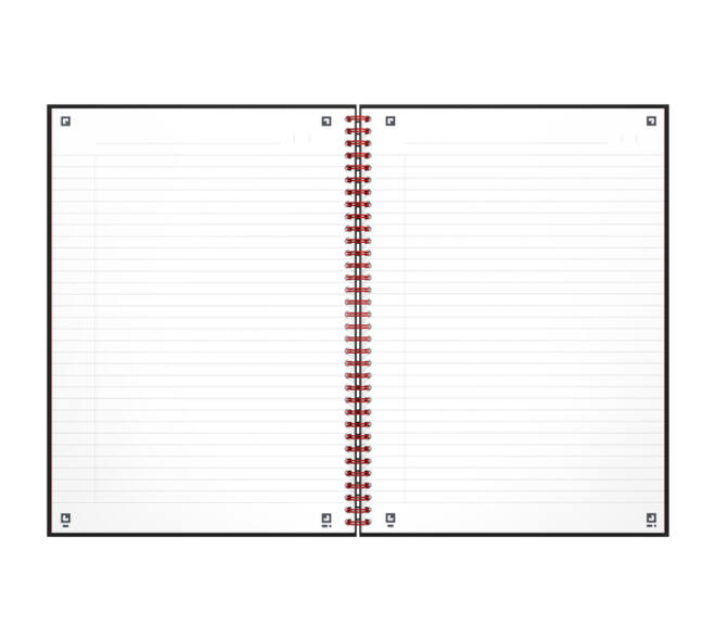 Spiraalblok Oxford Black n' Red A4 lijn 140 pagina's 80gr