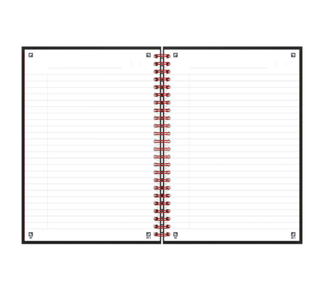 Spiraalblok Oxford Black n' Red A5 lijn 140 pagina's 80gr