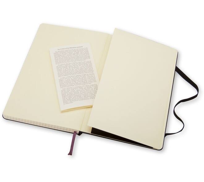Notitieboek Moleskine large 130x210mm ruit 5x5 hard cover zwart