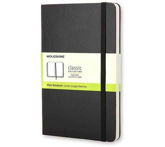 Notitieboek Moleskine large 130x210mm blanco hard cover zwart