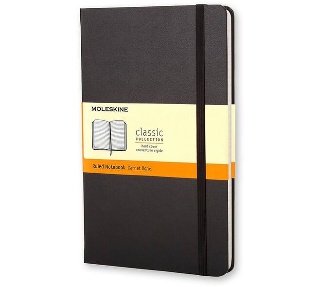 Notitieboek Moleskine pocket 90x140mm lijn hard cover zwart