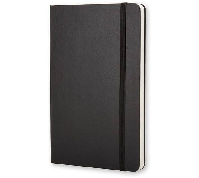Notitieboek Moleskine pocket 90x140mm blanco hard cover zwart