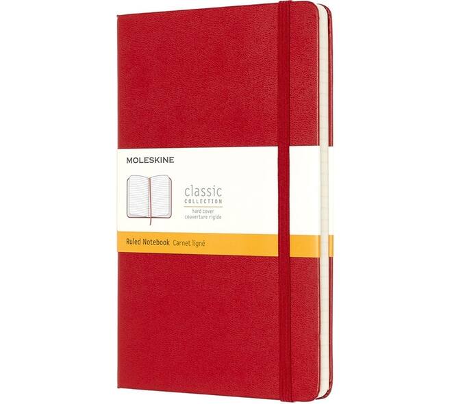 Notitieboek Moleskine large 130x210mm lijn hard cover  rood