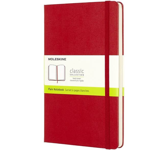 Notitieboek Moleskine large 130x210mm blanco hard cover rood