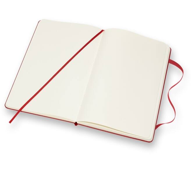 Notitieboek Moleskine large 130x210mm blanco hard cover rood