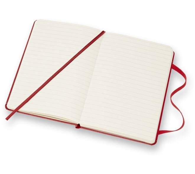Notitieboek Moleskine pocket 90x140mm lijn hard cover rood